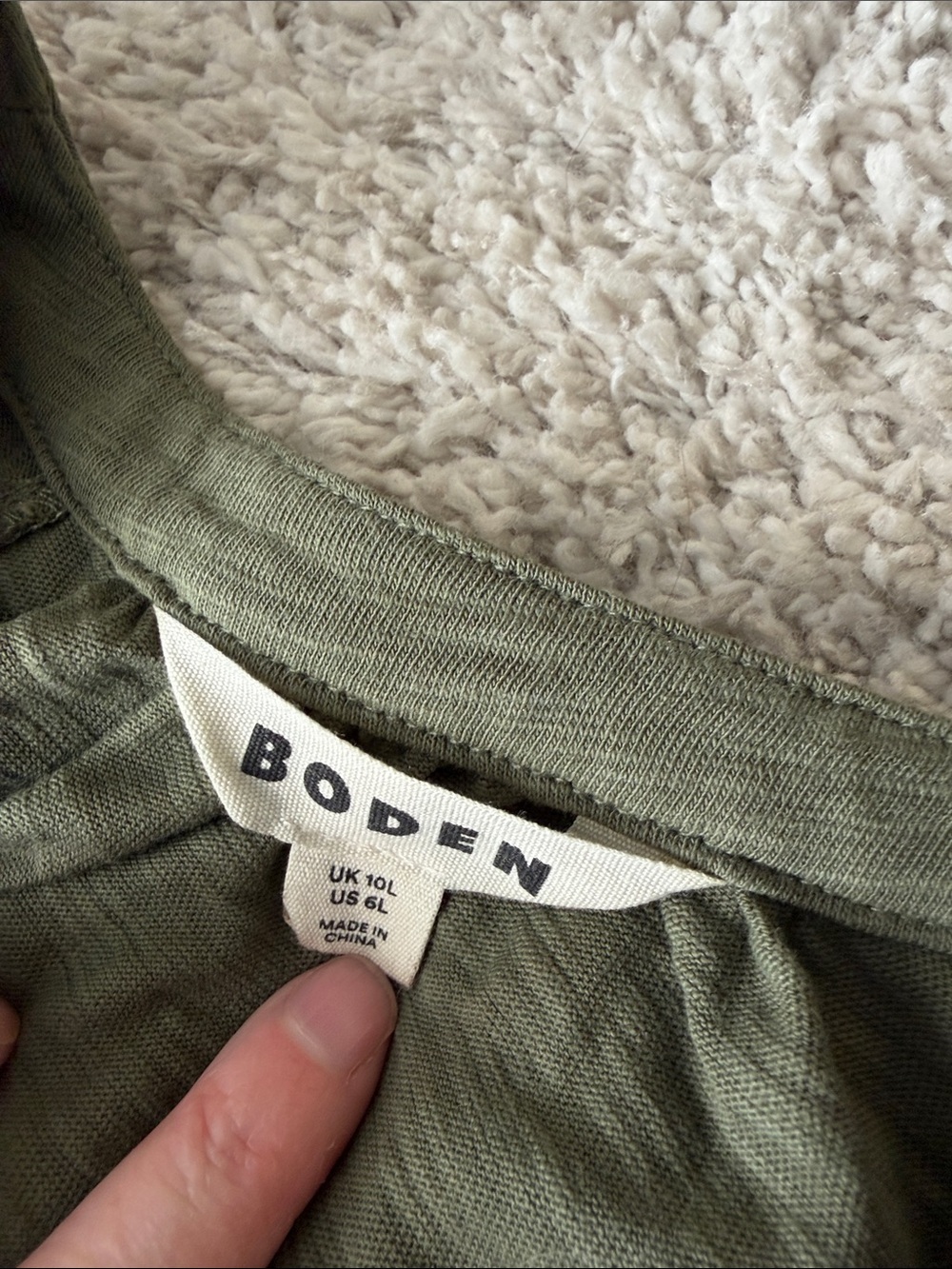Boden Olive Green Short Sleeve Belted Midi Dress - Picture 2 of 8